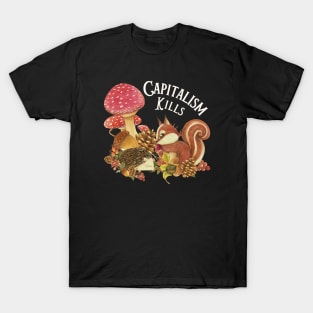 Capitalism Kills - Cute Anti Capitalist Animal Rights T-Shirt